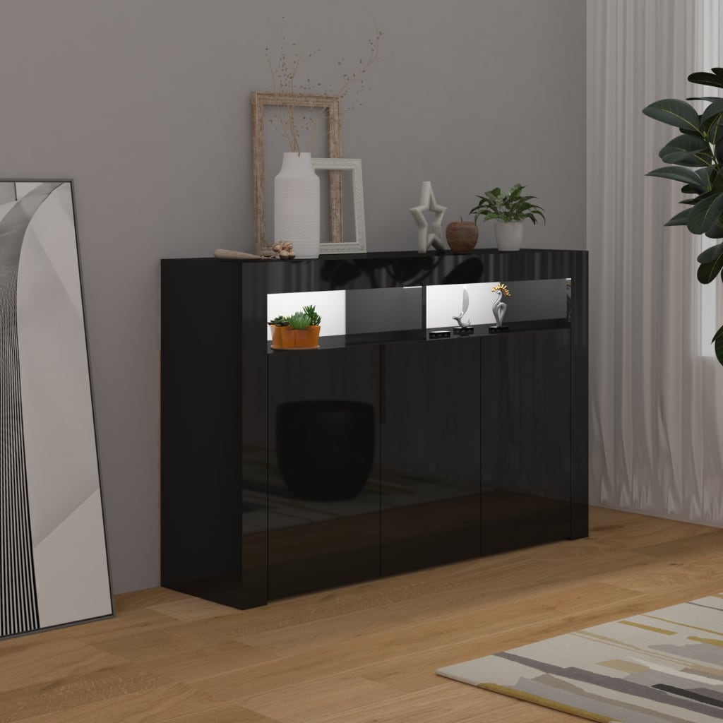 88/115cm RGB LED Sideboard Storage Cupboard Buffet Cabinet TV Unit Stand Display - Picture 87 of 102