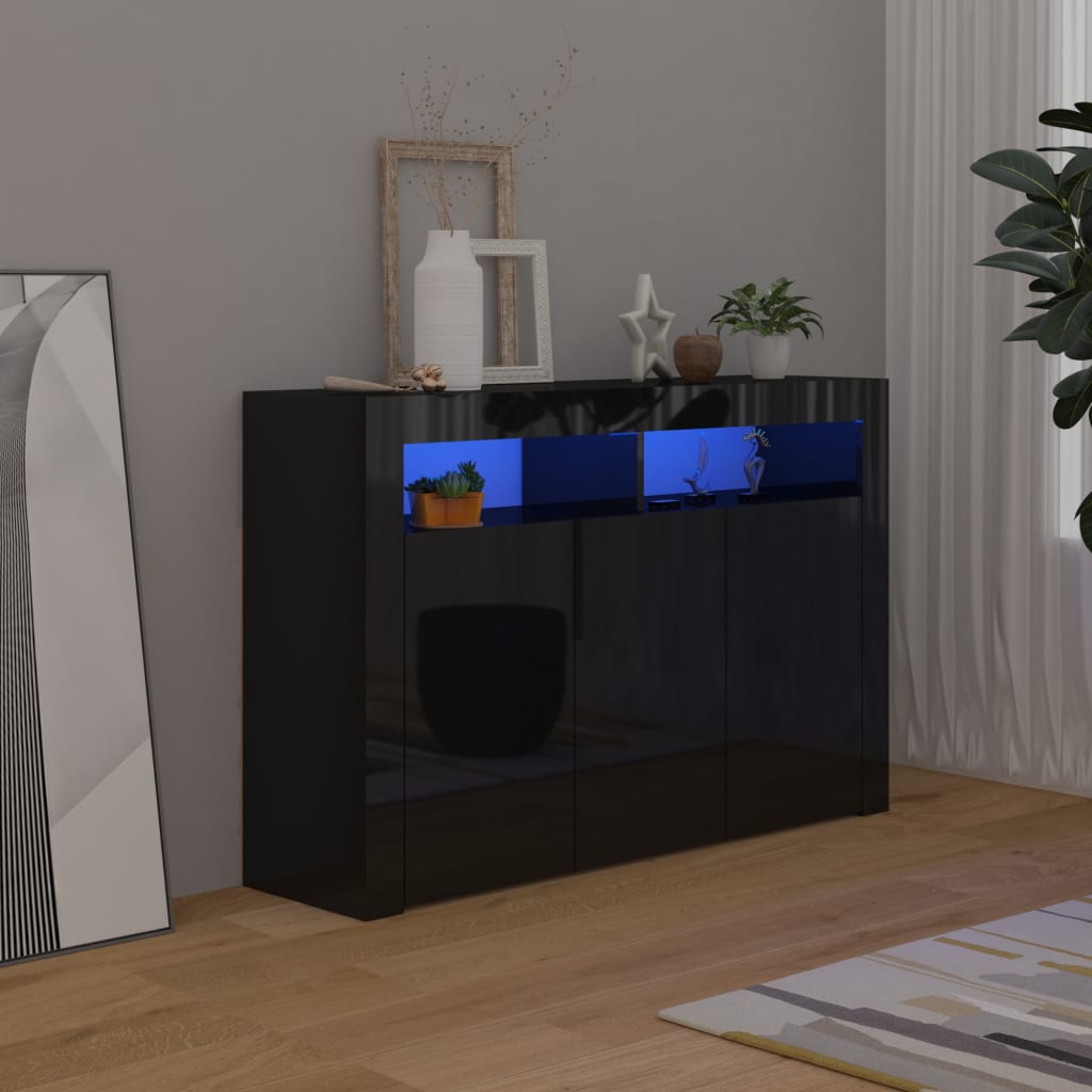 88/115cm RGB LED Sideboard Storage Cupboard Buffet Cabinet TV Unit Stand Display - Picture 81 of 102