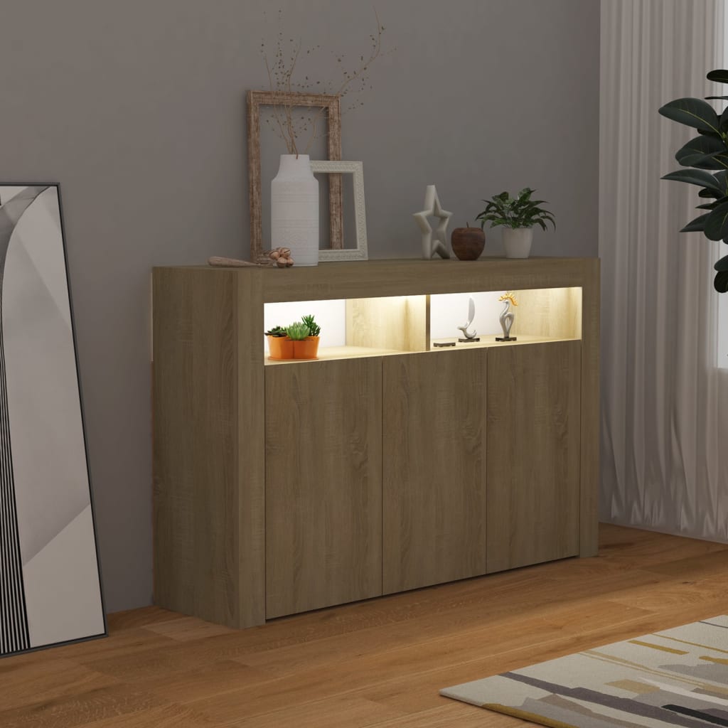 88/115cm RGB LED Sideboard Storage Cupboard Buffet Cabinet TV Unit Stand Display - Picture 43 of 102