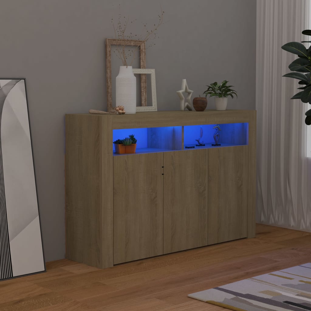 88/115cm RGB LED Sideboard Storage Cupboard Buffet Cabinet TV Unit Stand Display - Picture 37 of 102