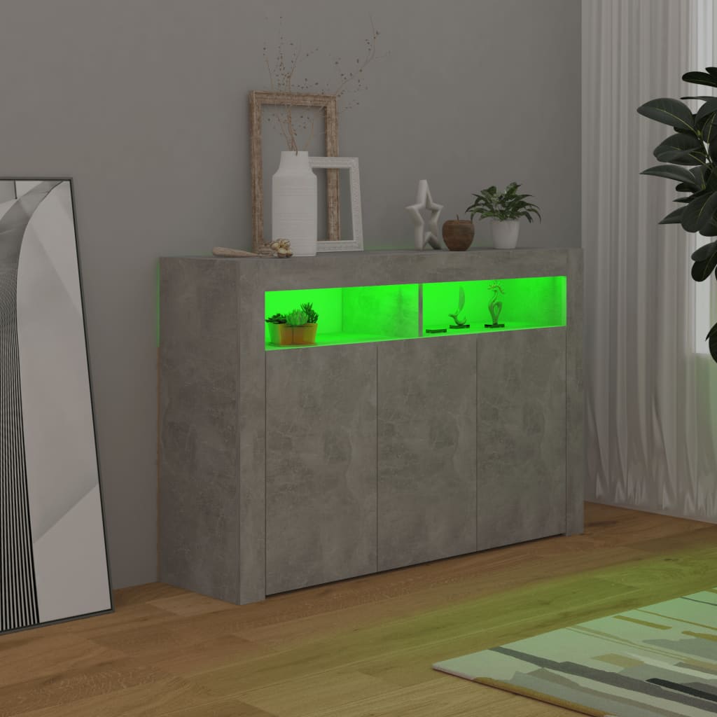 88/115cm RGB LED Sideboard Storage Cupboard Buffet Cabinet TV Unit Stand Display - Picture 53 of 102