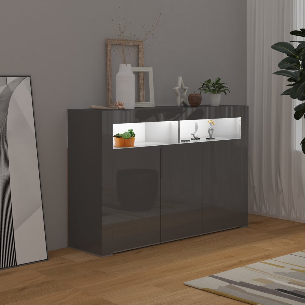 88/115cm RGB LED Sideboard Storage Cupboard Buffet Cabinet TV Unit Stand Display - Picture 76 of 102