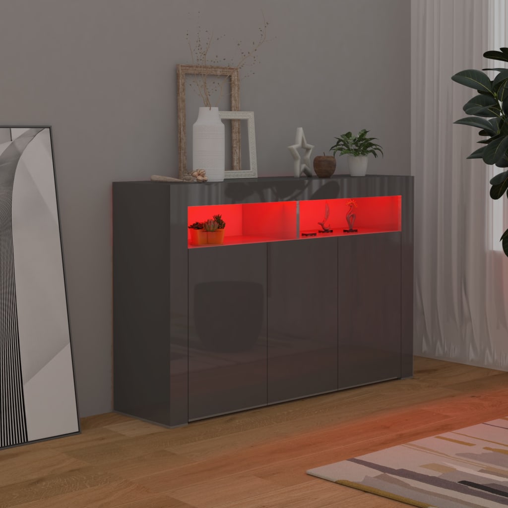 88/115cm RGB LED Sideboard Storage Cupboard Buffet Cabinet TV Unit Stand Display - Picture 74 of 102