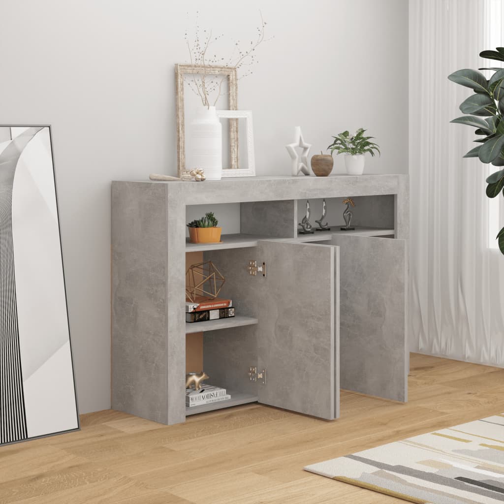 88/115cm RGB LED Sideboard Storage Cupboard Buffet Cabinet TV Unit Stand Display - Picture 50 of 102