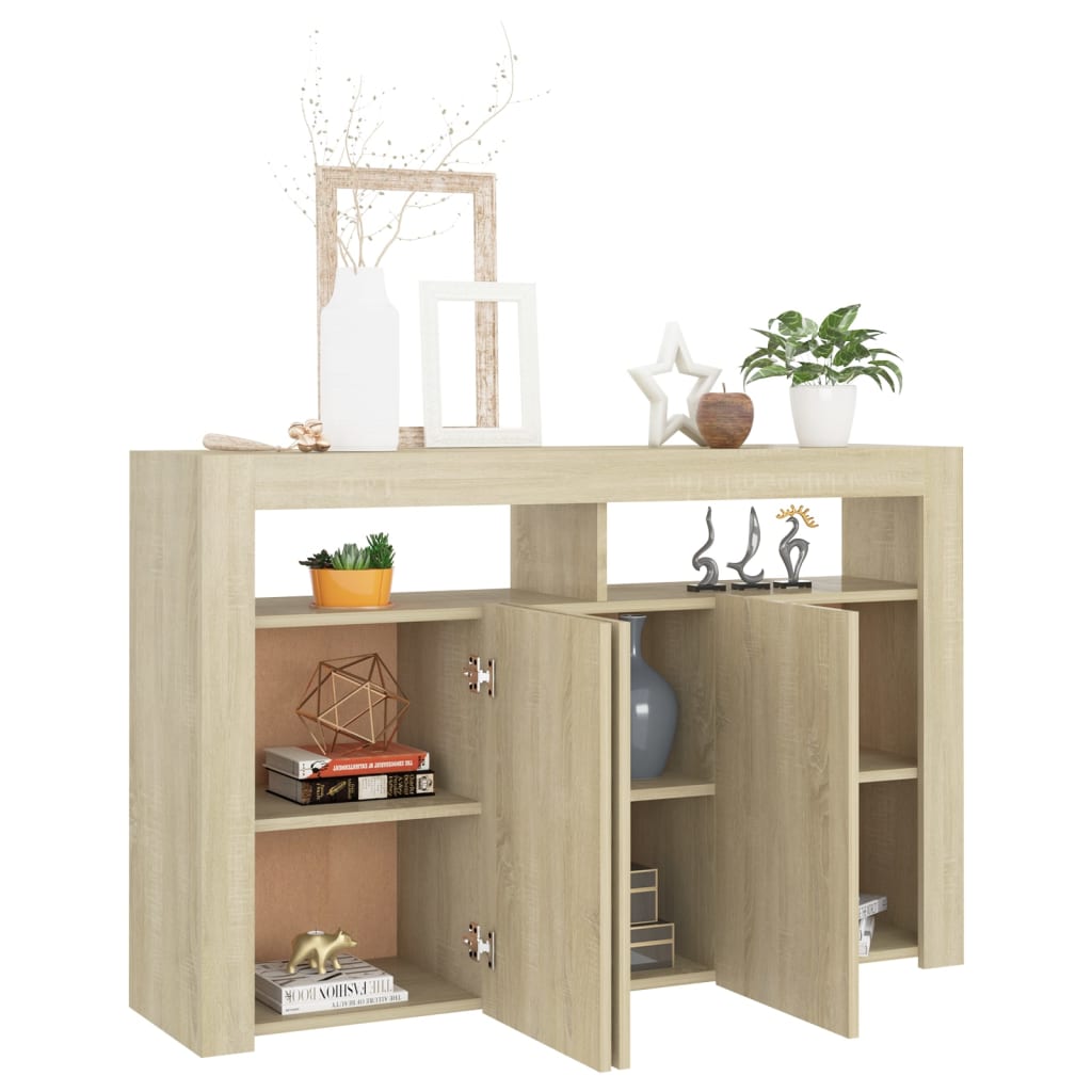 88/115cm RGB LED Sideboard Storage Cupboard Buffet Cabinet TV Unit Stand Display - Picture 40 of 102