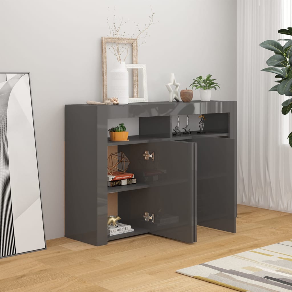 88/115cm RGB LED Sideboard Storage Cupboard Buffet Cabinet TV Unit Stand Display - Picture 72 of 102