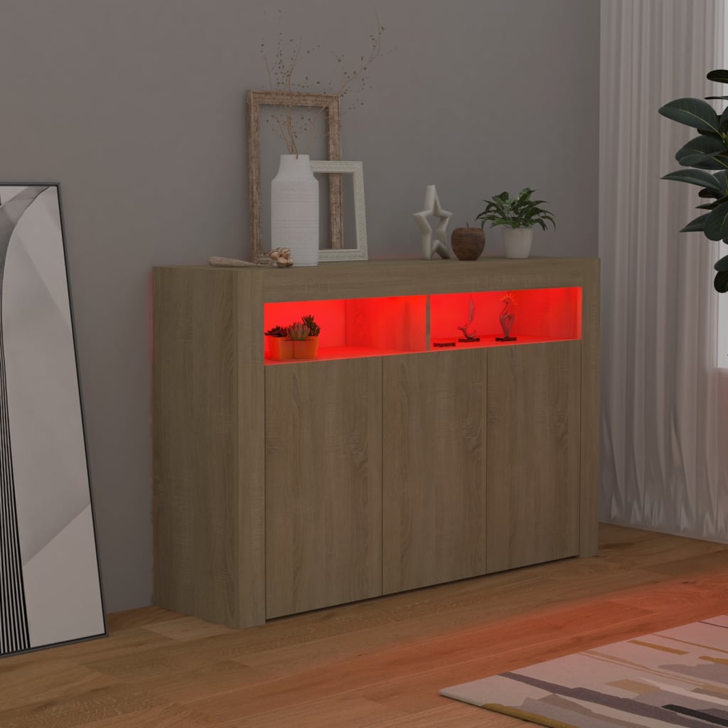 88/115cm RGB LED Sideboard Storage Cupboard Buffet Cabinet TV Unit Stand Display - Picture 41 of 102
