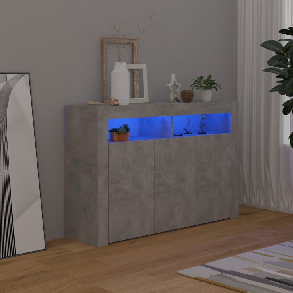 88/115cm RGB LED Sideboard Storage Cupboard Buffet Cabinet TV Unit Stand Display - Picture 48 of 102