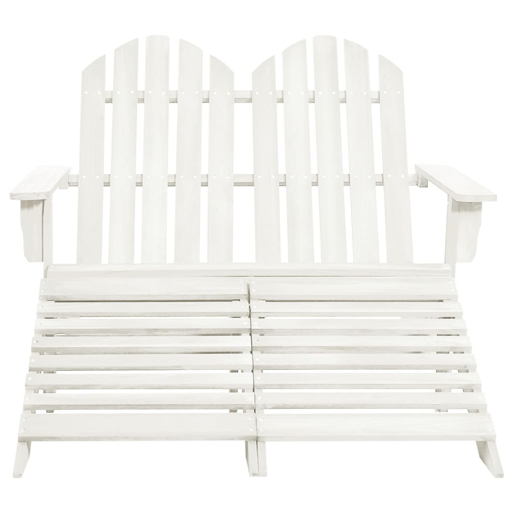2-Sitzer Adirondack Gartenstuhl mit Fußstütze Sessel Holz Doppelliege Liegestuhl - Bild 3 von 33