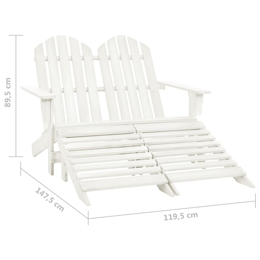 2-Sitzer Adirondack Gartenstuhl mit Fußstütze Sessel Holz Doppelliege Liegestuhl - Bild 9 von 33
