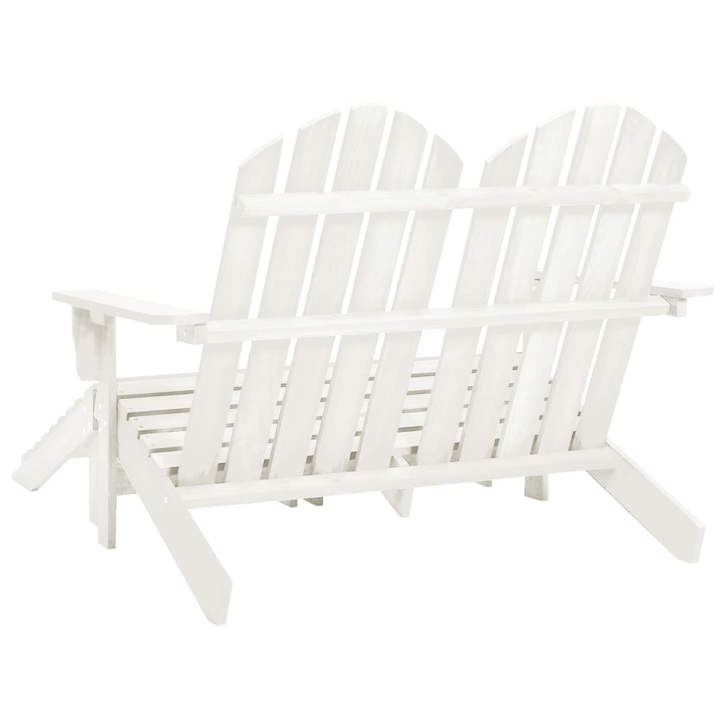2-Sitzer Adirondack Gartenstuhl mit Fußstütze Sessel Holz Doppelliege Liegestuhl - Bild 5 von 33
