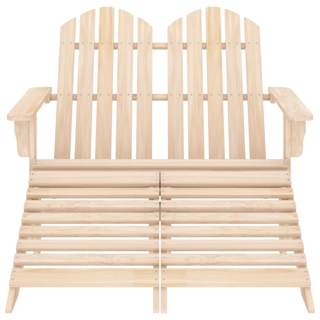 2-Sitzer Adirondack Gartenstuhl mit Fußstütze Sessel Holz Doppelliege Liegestuhl - Bild 27 von 33