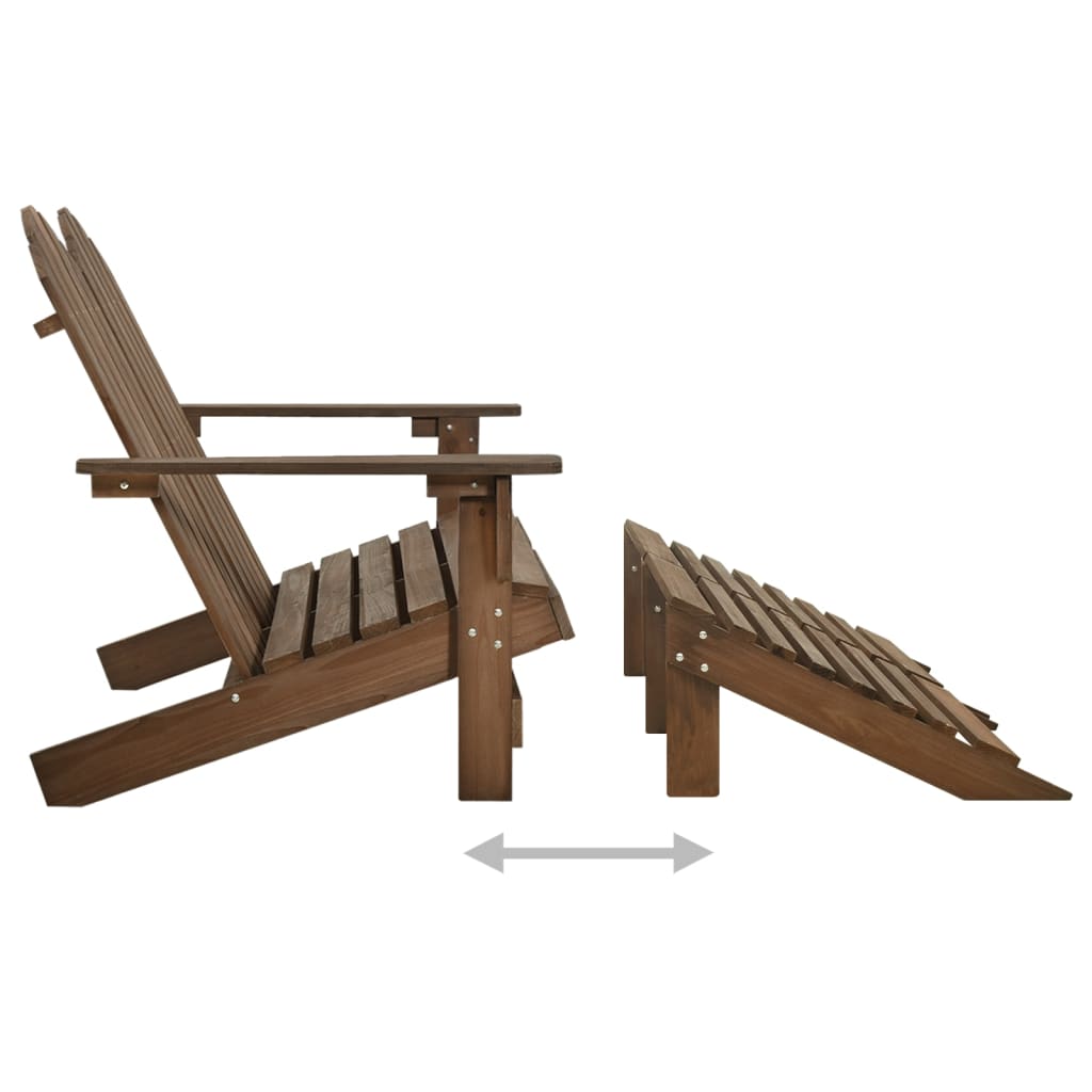 2-Sitzer Adirondack Gartenstuhl mit Fußstütze Sessel Holz Doppelliege Liegestuhl - Bild 22 von 33