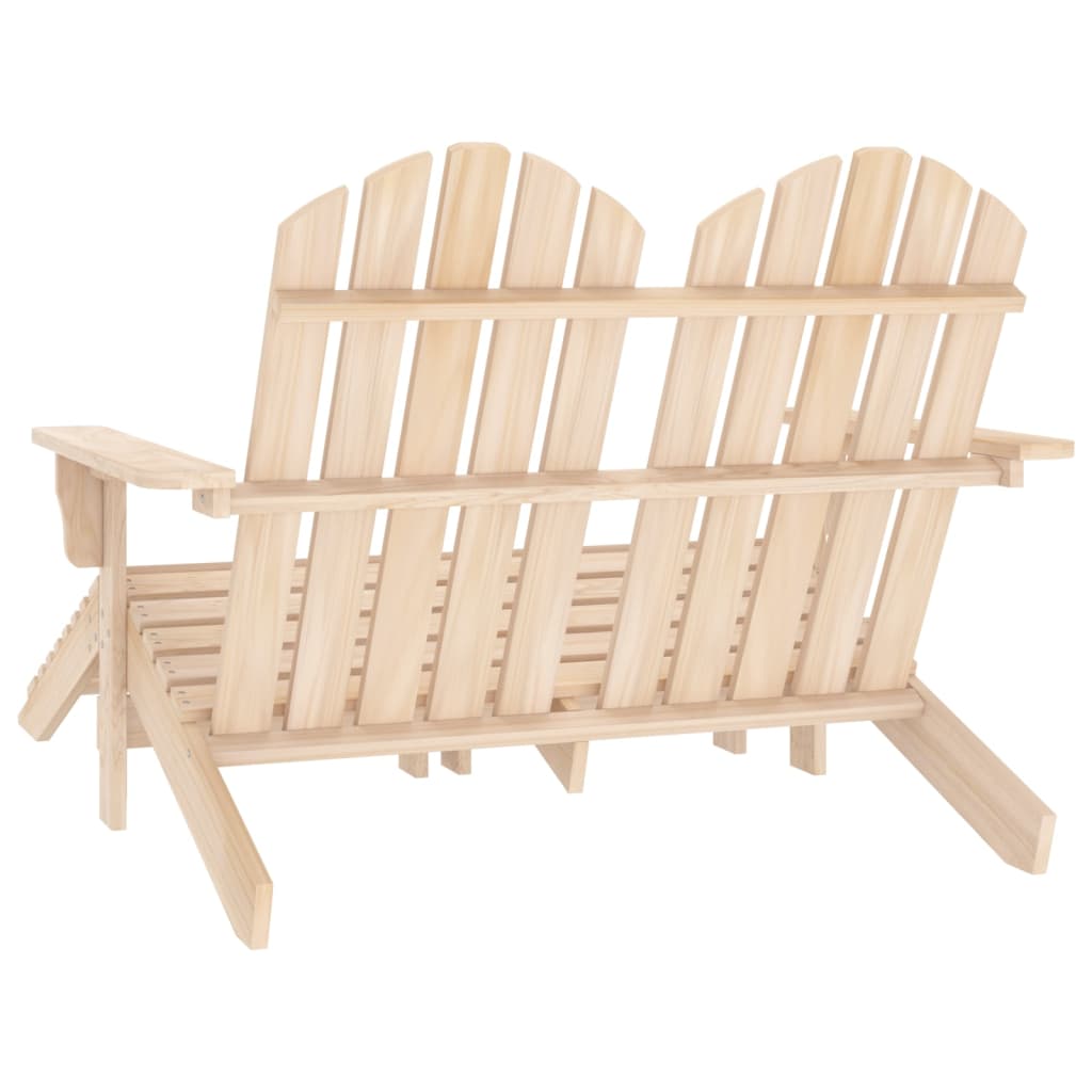 2-Sitzer Adirondack Gartenstuhl mit Fußstütze Sessel Holz Doppelliege Liegestuhl - Bild 29 von 33