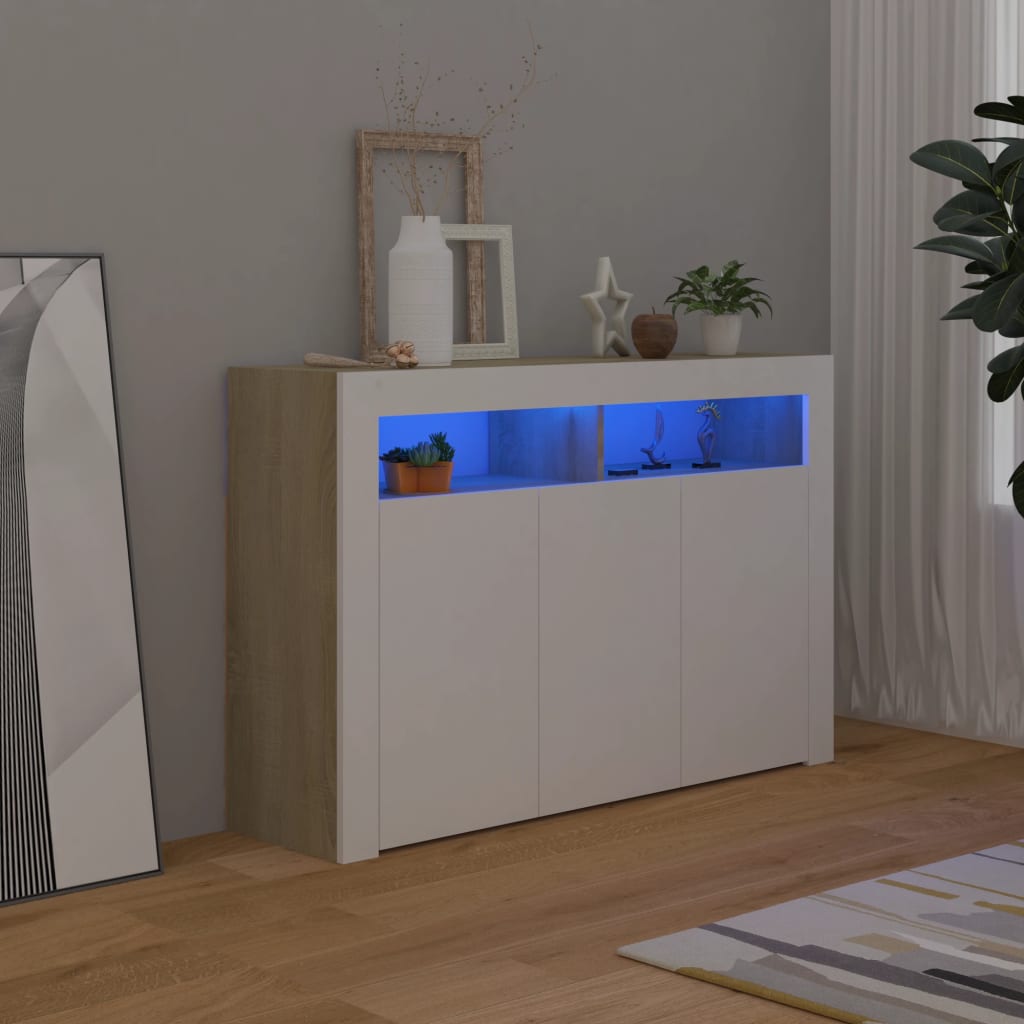 88/115cm RGB LED Sideboard Storage Cupboard Buffet Cabinet TV Unit Stand Display - Picture 59 of 102