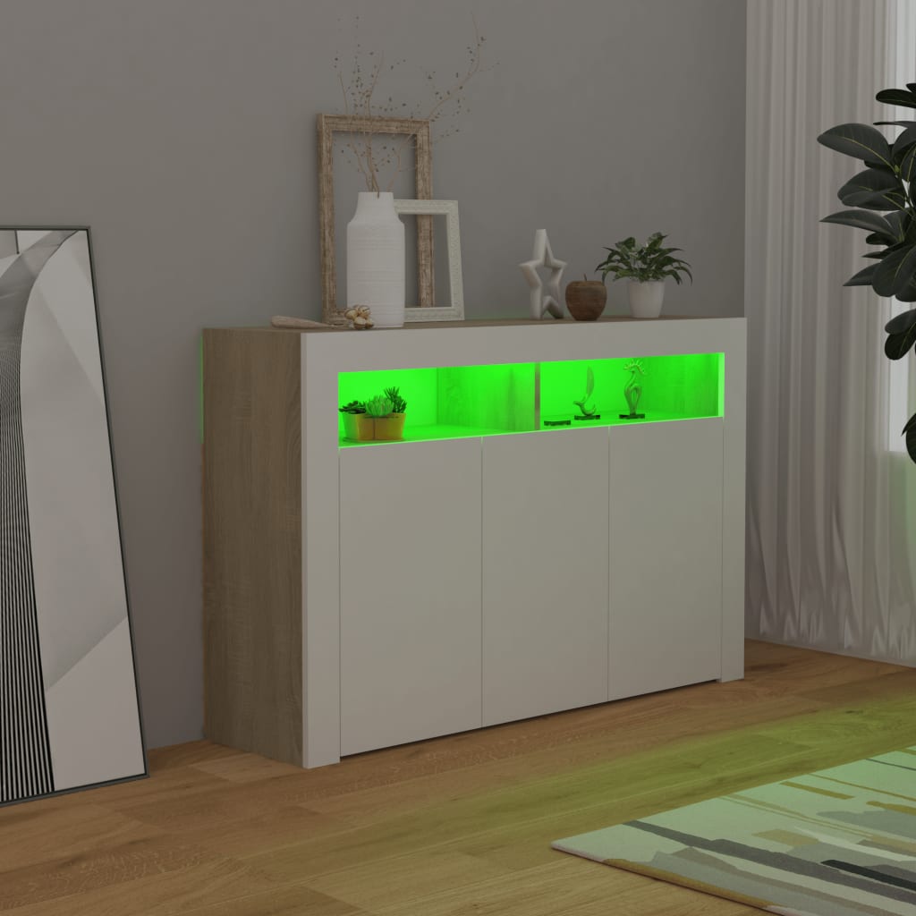 88/115cm RGB LED Sideboard Storage Cupboard Buffet Cabinet TV Unit Stand Display - Picture 63 of 102