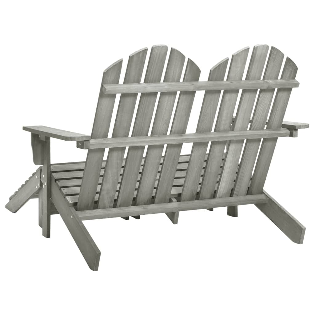 2-Sitzer Adirondack Gartenstuhl mit Fußstütze Sessel Holz Doppelliege Liegestuhl - Bild 13 von 33