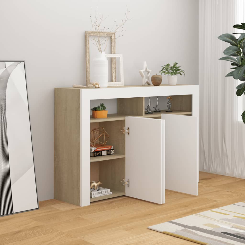88/115cm RGB LED Sideboard Storage Cupboard Buffet Cabinet TV Unit Stand Display - Picture 61 of 102