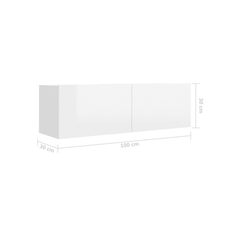 80/100/120cm Wall Mounted TV Cabinet Unit Floating Stand Storage Cupboard - Picture 24 of 85