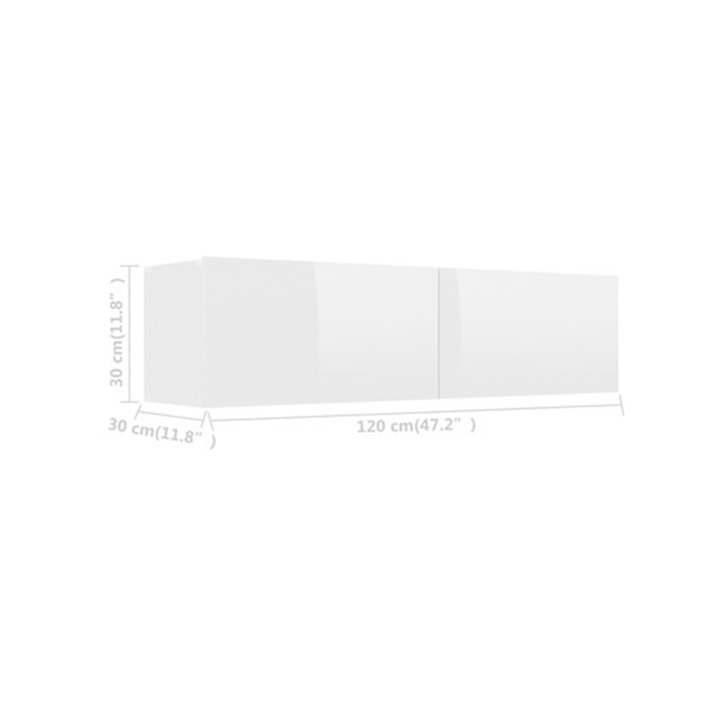80/100/120cm Wall Mounted TV Cabinet Unit Floating Stand Storage Cupboard - Picture 23 of 85