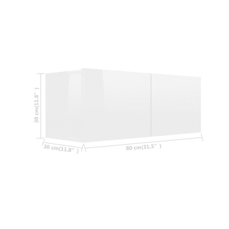 80/100/120cm Wall Mounted TV Cabinet Unit Floating Stand Storage Cupboard - Picture 25 of 85