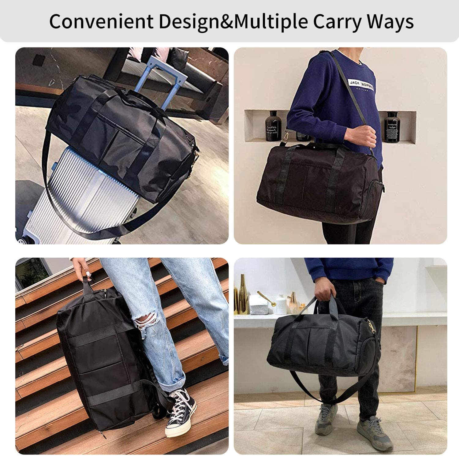 Men Women Gym Duffle Shoulder Bag Large Waterproof Sport Travel Luggage Handbag
