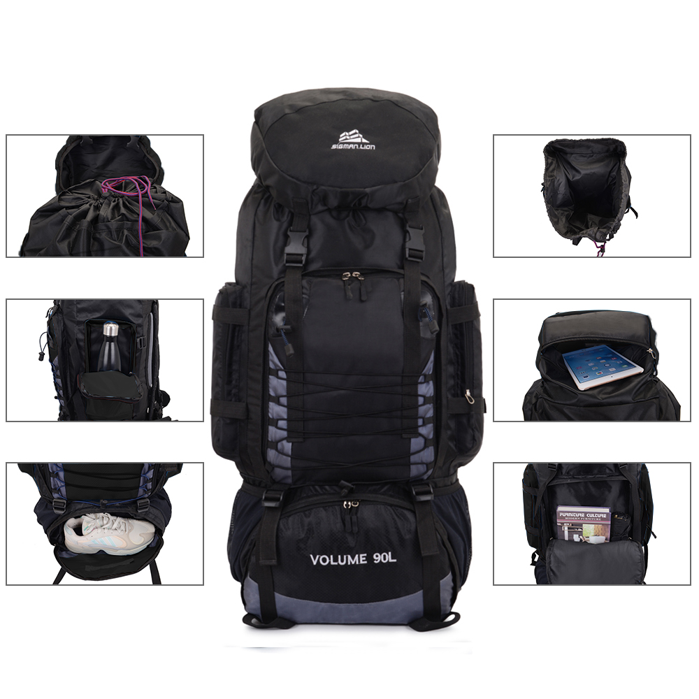 45 60L 80L 90L Hiking Camping Backpack Waterproof Travel Large Rucksack Bag UK - Picture 89 of 105