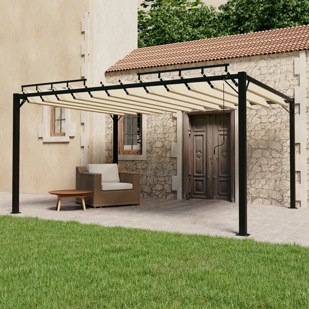 Pavillon mit Lamellendach Alu Lamellenpavillon Gartenpavillon Garten Pergola - Bild 14 von 27