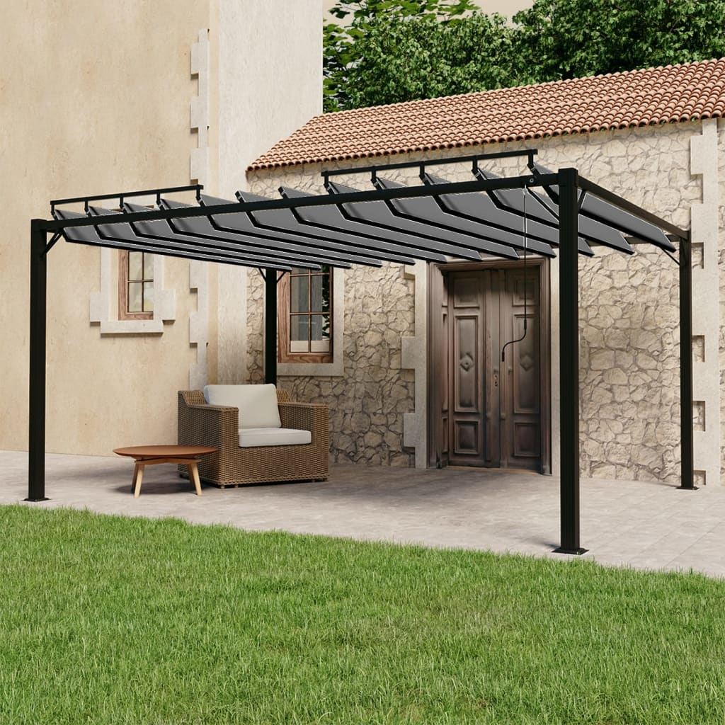 Pavillon mit Lamellendach Alu Lamellenpavillon Gartenpavillon Garten Pergola - Bild 23 von 27