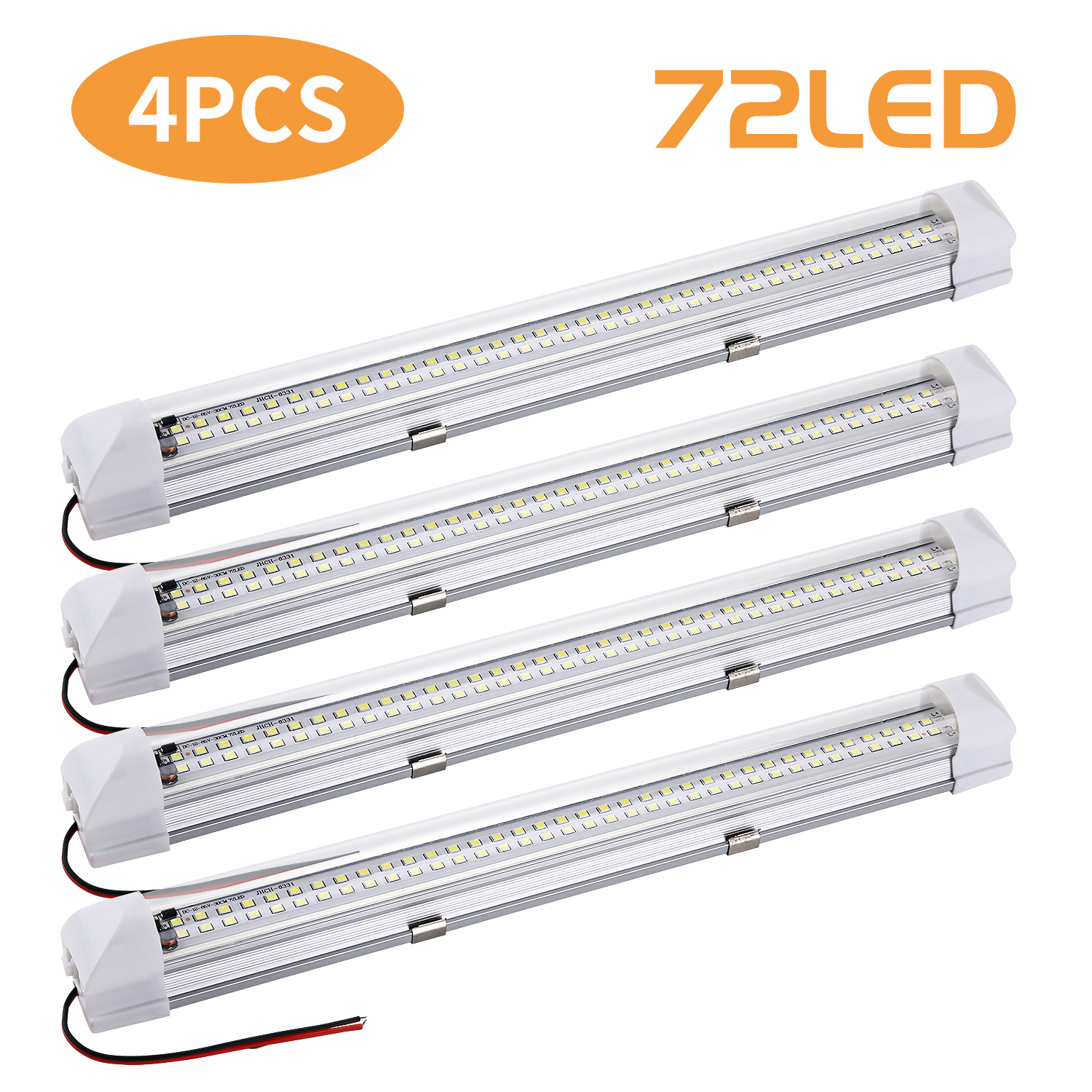 8x 72LED Interior Lights Strip Bar Car Van Bus Caravan 12-24 VOLT ON/OFF Switch