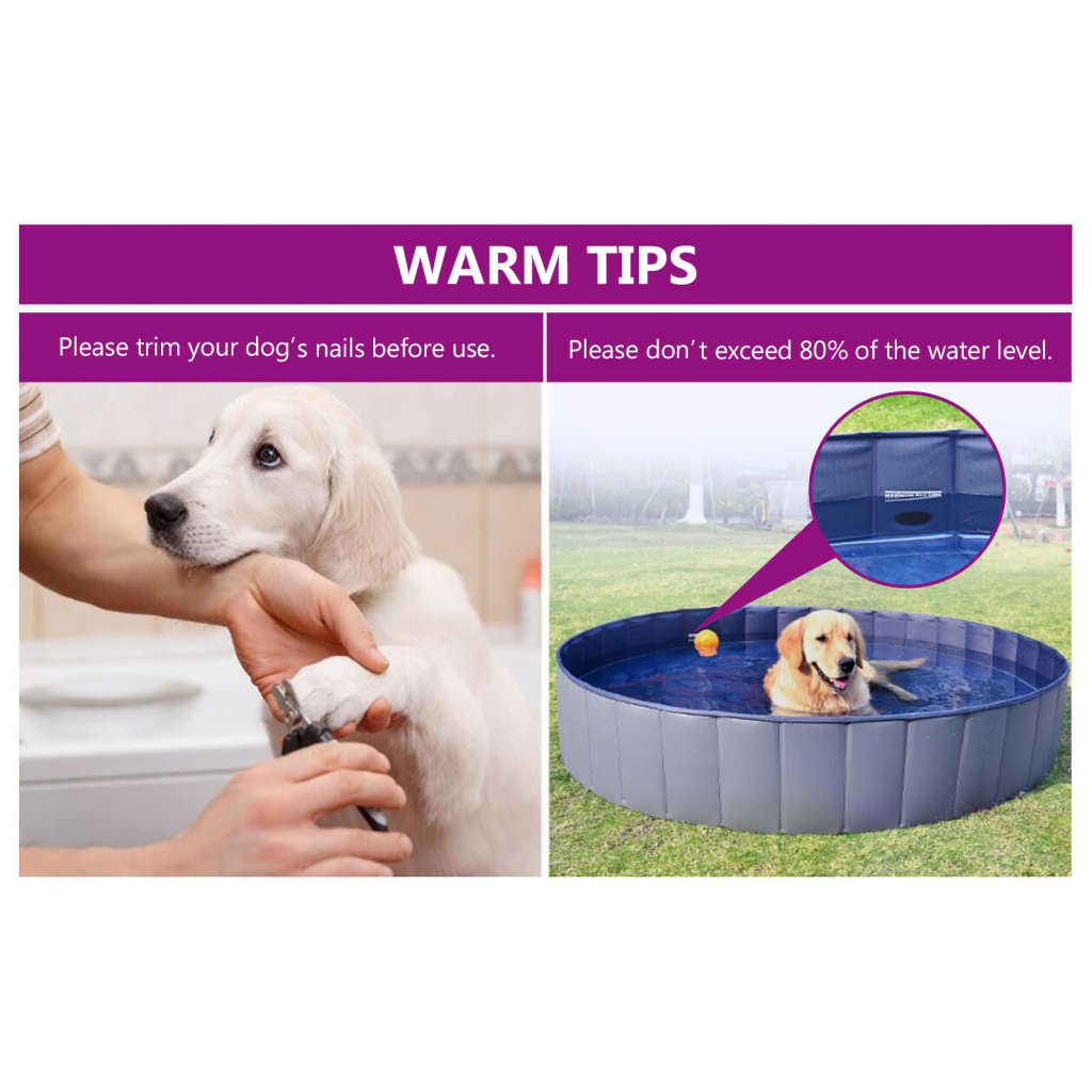 Hundepool Faltbar PVC Hunde Swimmingpool Schwimmbecken Planschbecken Ø80-300 cm - Bild 9 von 17