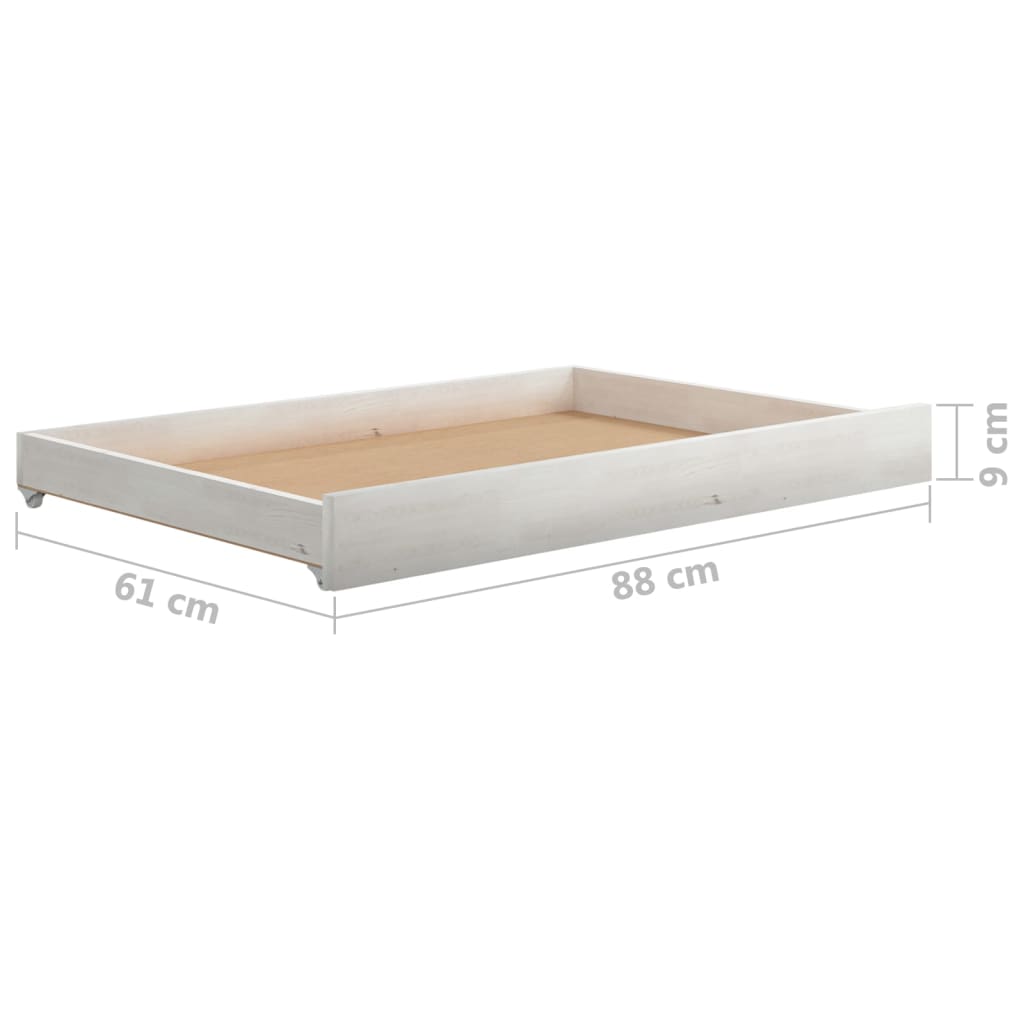 2x Schublade für Tagesbetten Kiefer Massiv Bettschublade Schubladensockel Räder - Bild 19 von 25