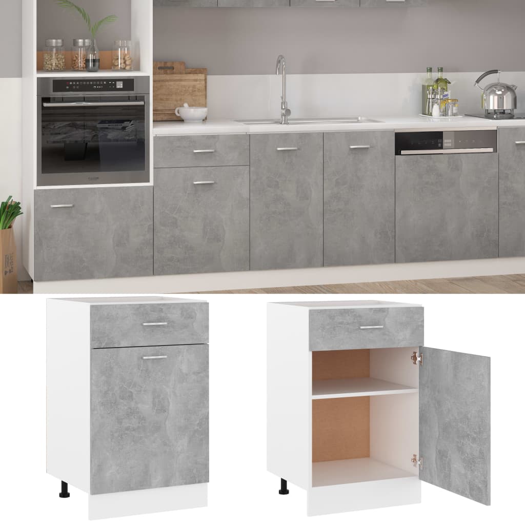 Betongrau Küchenschrank Küchenzeile Einbauküche Unterschrank Hängeschrank Module - Bild 60 von 310