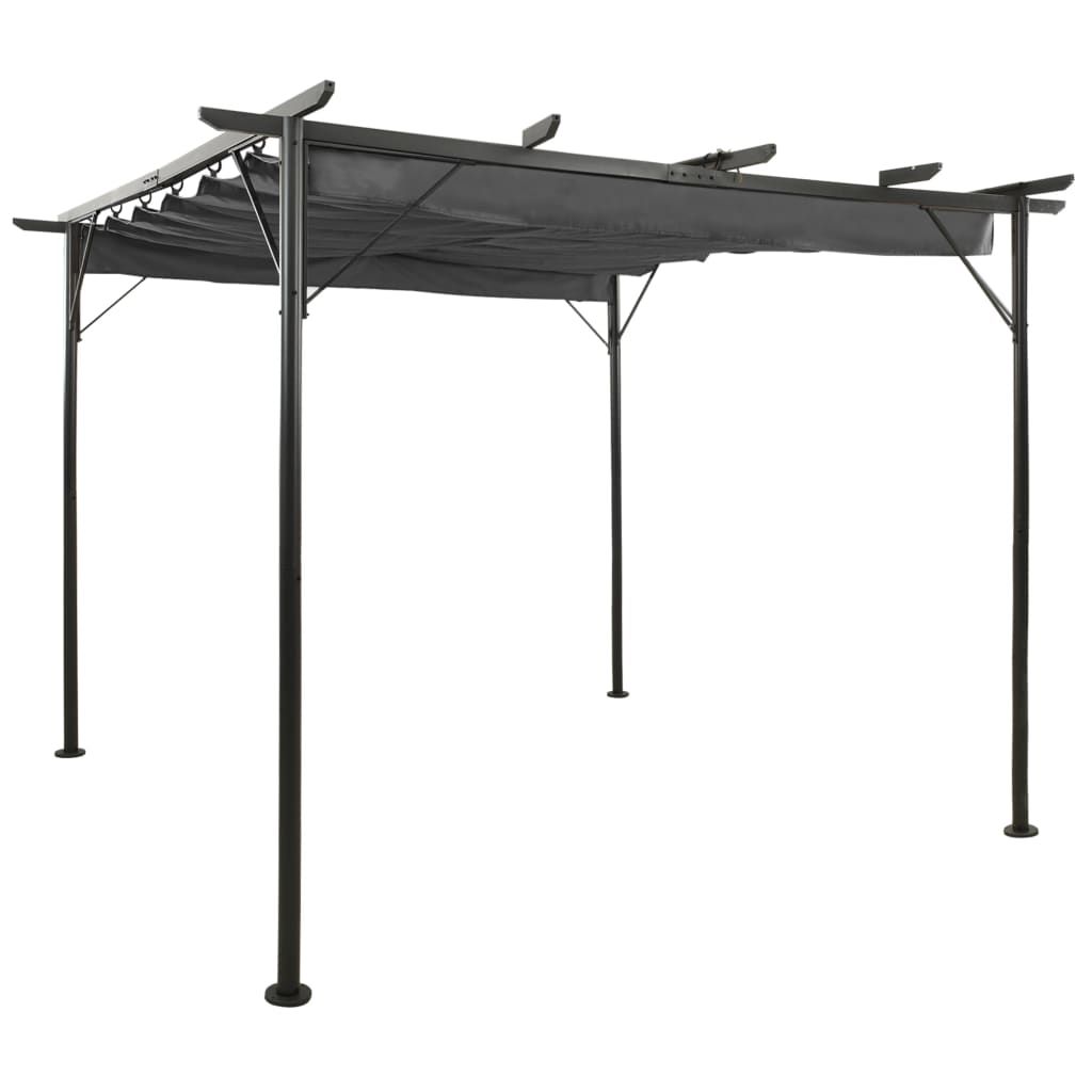 Pergola Terrassenüberdachung Gartenpavillon Pavillon mit Ausziehbarem Dach Stahl - Bild 14 von 16