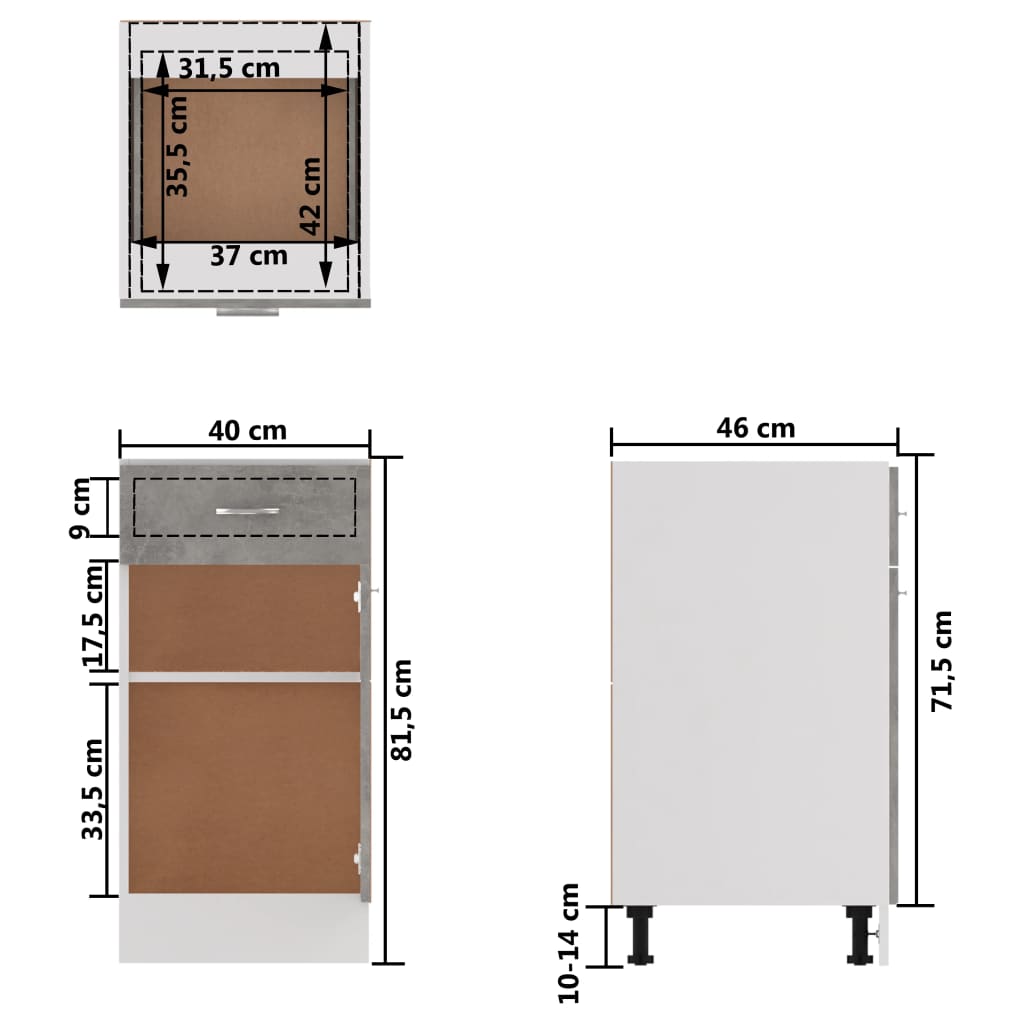 Küchenschrank Küche Unterschrank Küchenzeile Schubladenschrank Küchenschränke - Bild 236 von 529
