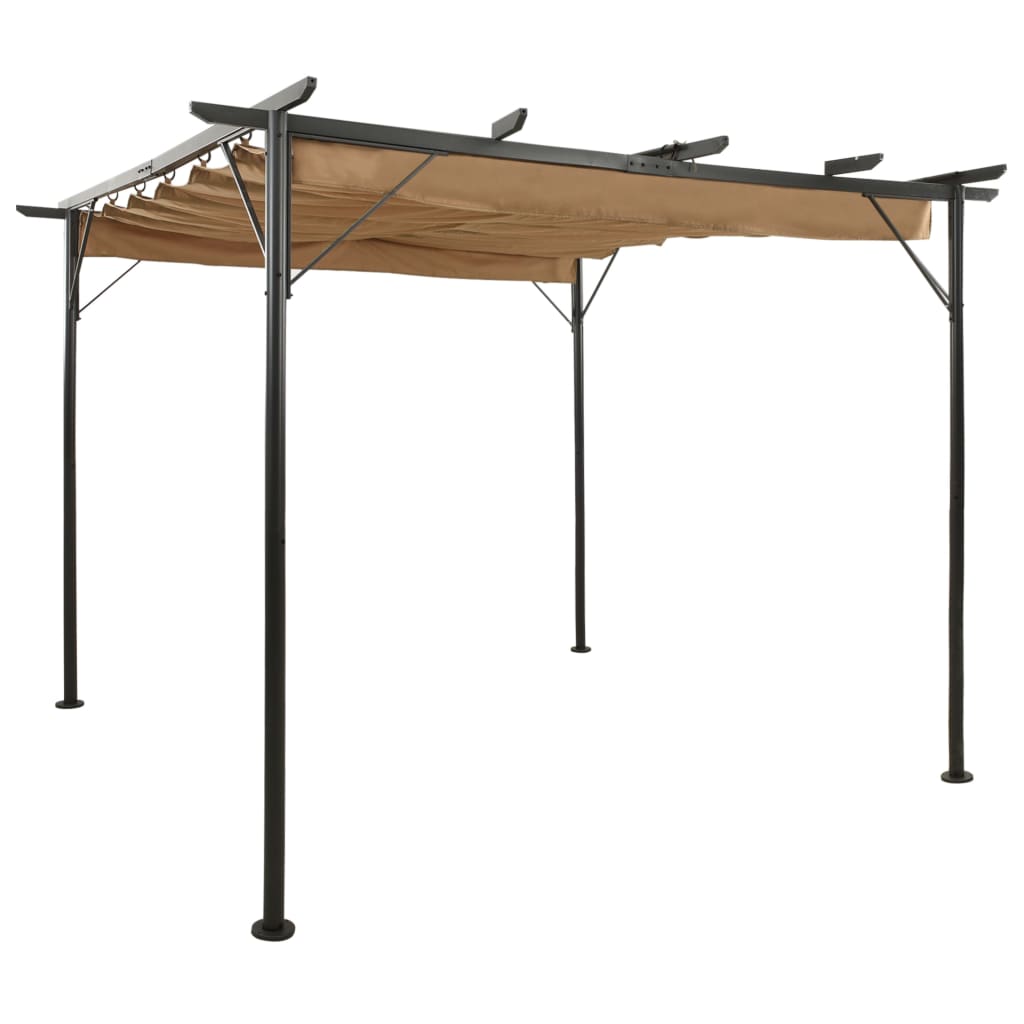 Pergola Terrassenüberdachung Gartenpavillon Pavillon mit Ausziehbarem Dach Stahl - Bild 15 von 16