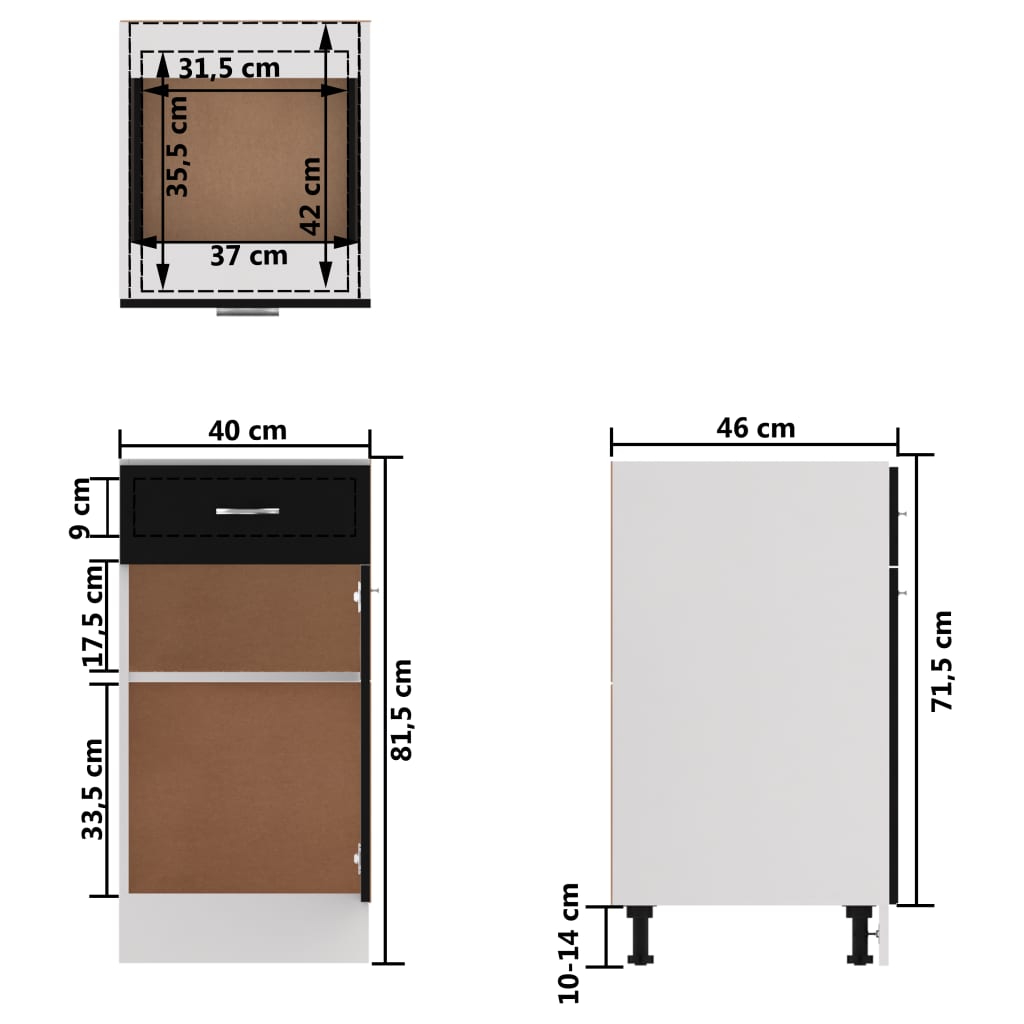 Schwarz Küchenschrank Küchenzeile Einbauküche Unterschrank Hängeschrank Module - Bild 54 von 295