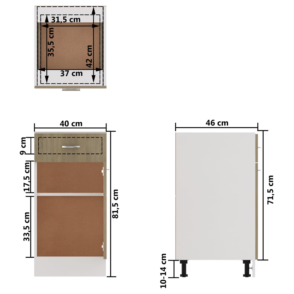Küchenschrank Küche Unterschrank Küchenzeile Schubladenschrank Küchenschränke - Bild 493 von 529