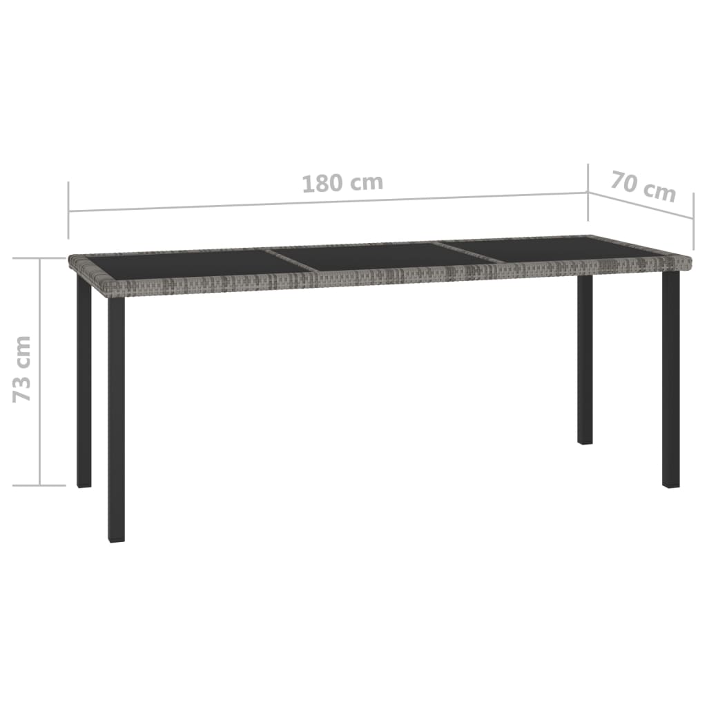 Garten Esstisch Poly Rattan Gartentisch Balkontisch Couchtisch Glas Tischplatte - Bild 20 von 29