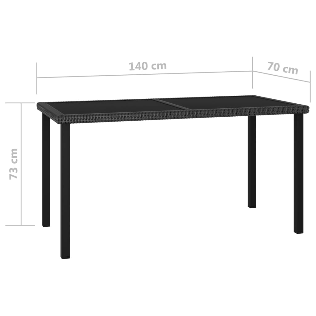 Garten Esstisch Poly Rattan Gartentisch Balkontisch Couchtisch Glas Tischplatte - Bild 15 von 29