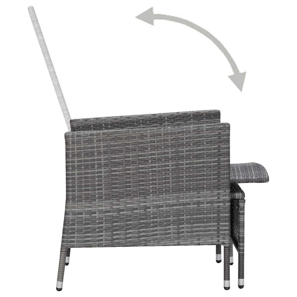 2-tlg. Garten Lounge mit Couchtisch Poly Rattan Liegestuhl Gartenliege Set DE - Bild 18 von 34