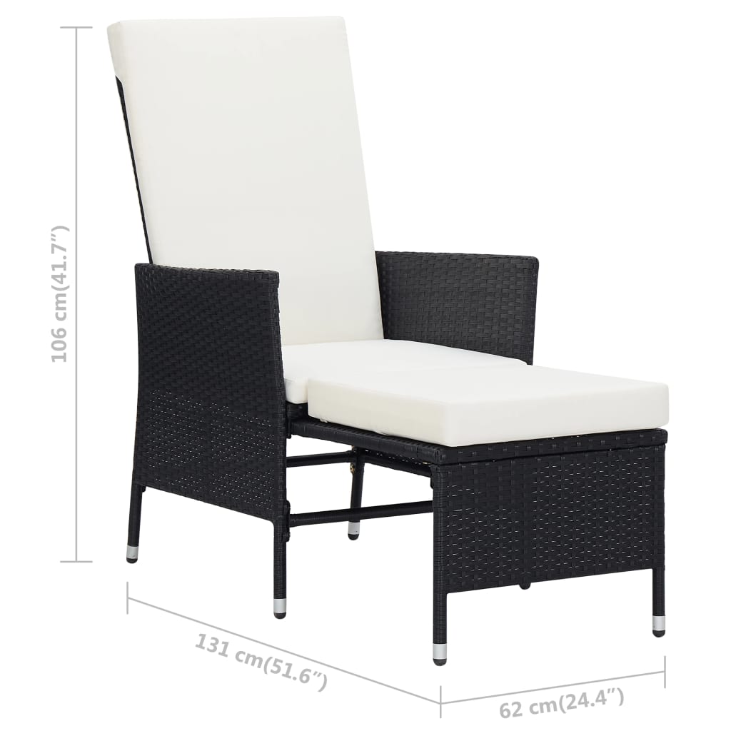 2-tlg. Garten Lounge mit Couchtisch Poly Rattan Liegestuhl Gartenliege Set DE - Bild 34 von 34