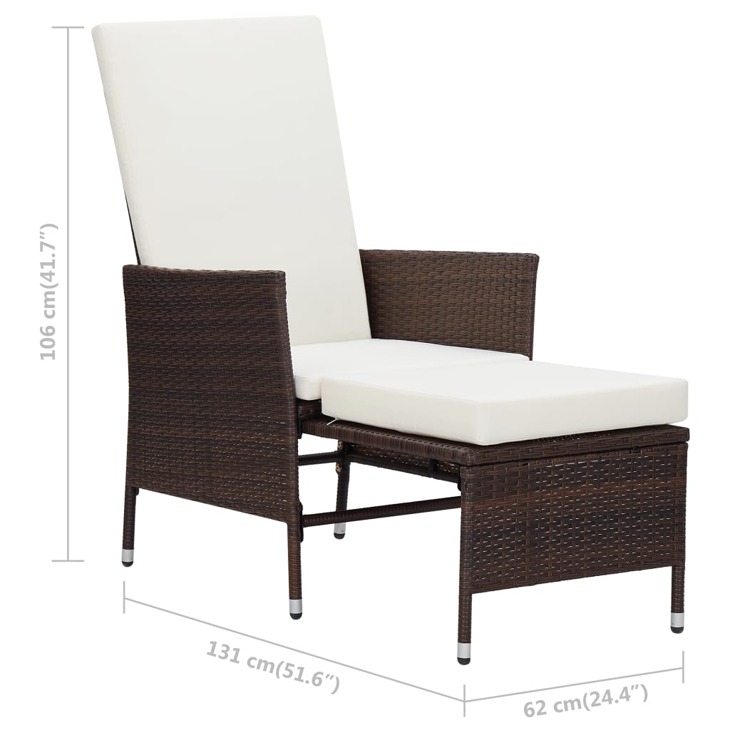 2-tlg. Garten Lounge mit Couchtisch Poly Rattan Liegestuhl Gartenliege Set DE - Bild 12 von 34