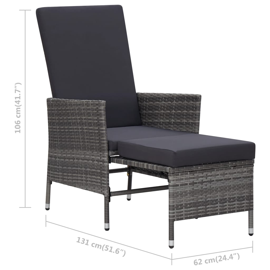 2-tlg. Garten Lounge mit Couchtisch Poly Rattan Liegestuhl Gartenliege Set DE - Bild 23 von 34