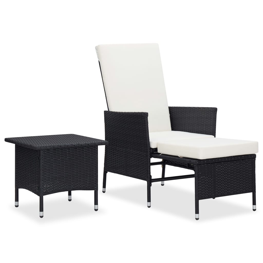 2-tlg. Garten Lounge mit Couchtisch Poly Rattan Liegestuhl Gartenliege Set DE - Bild 24 von 34