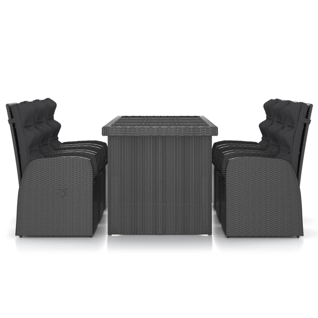 9-tlg. Garten-Essgruppe mit Kissen Grau Poly Rattan - Bild 37 von 48