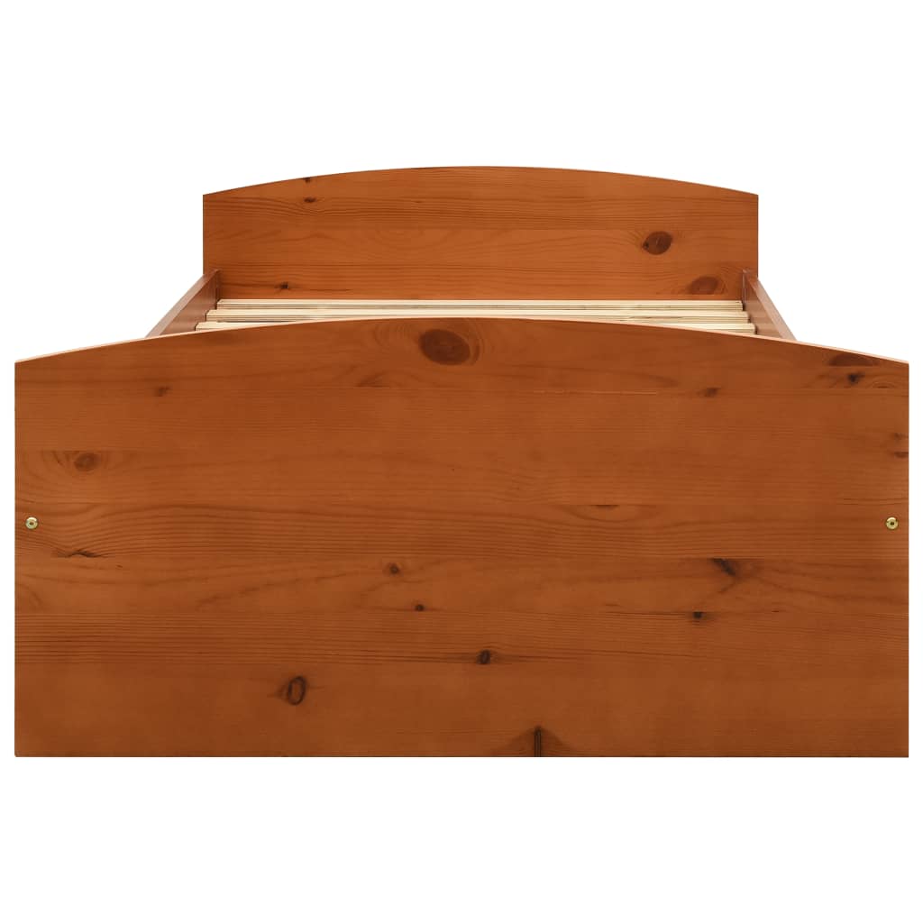 Einzelbett Kiefer-Massivholz Bettgestell Palettenbett Holzbett Bett 90x200 cm - Bild 33 von 56