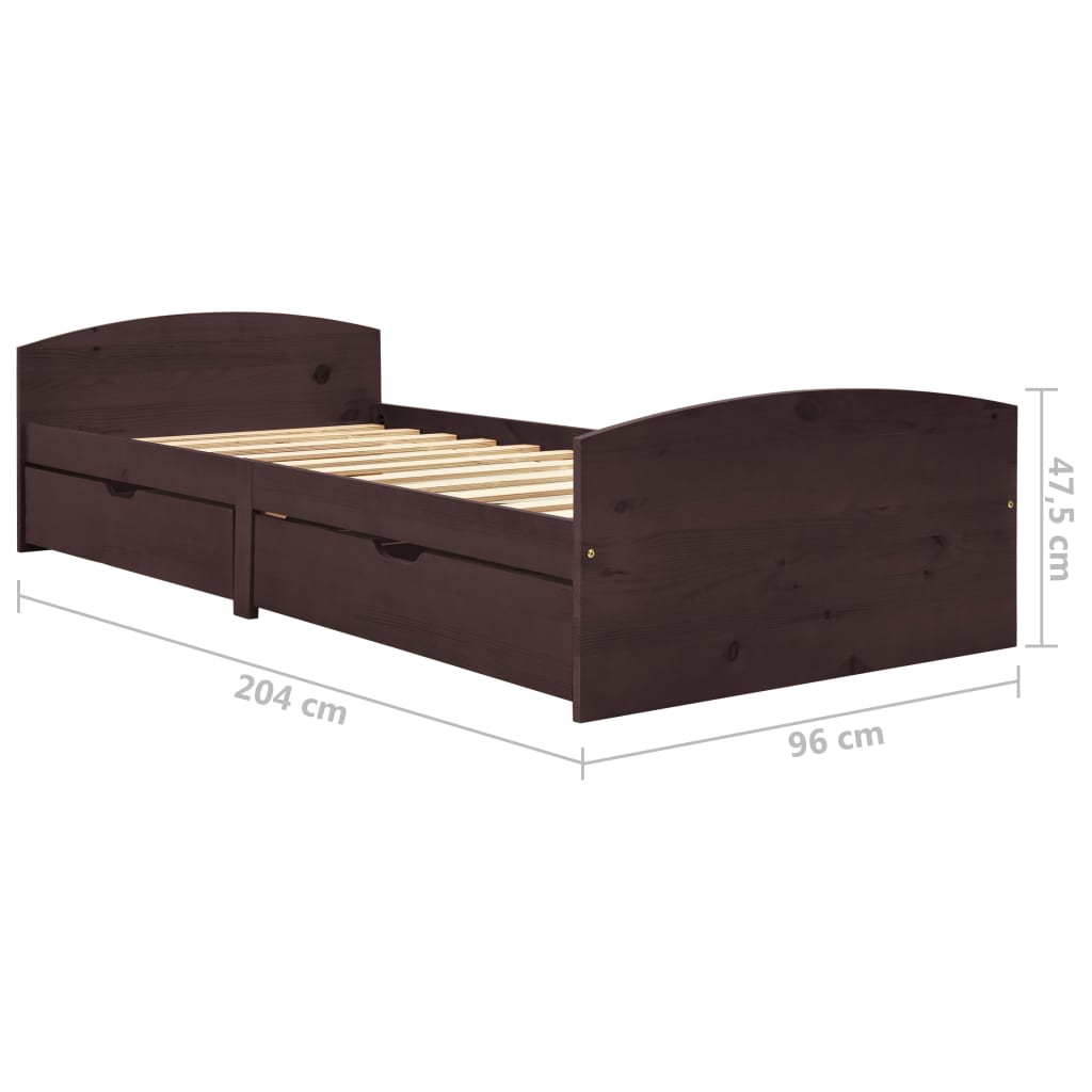 Einzelbett Kiefer-Massivholz Bettgestell Palettenbett Holzbett Bett 90x200 cm - Bild 15 von 56