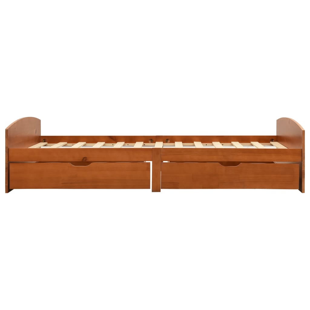 Einzelbett Kiefer-Massivholz Bettgestell Palettenbett Holzbett Bett 90x200 cm - Bild 32 von 56