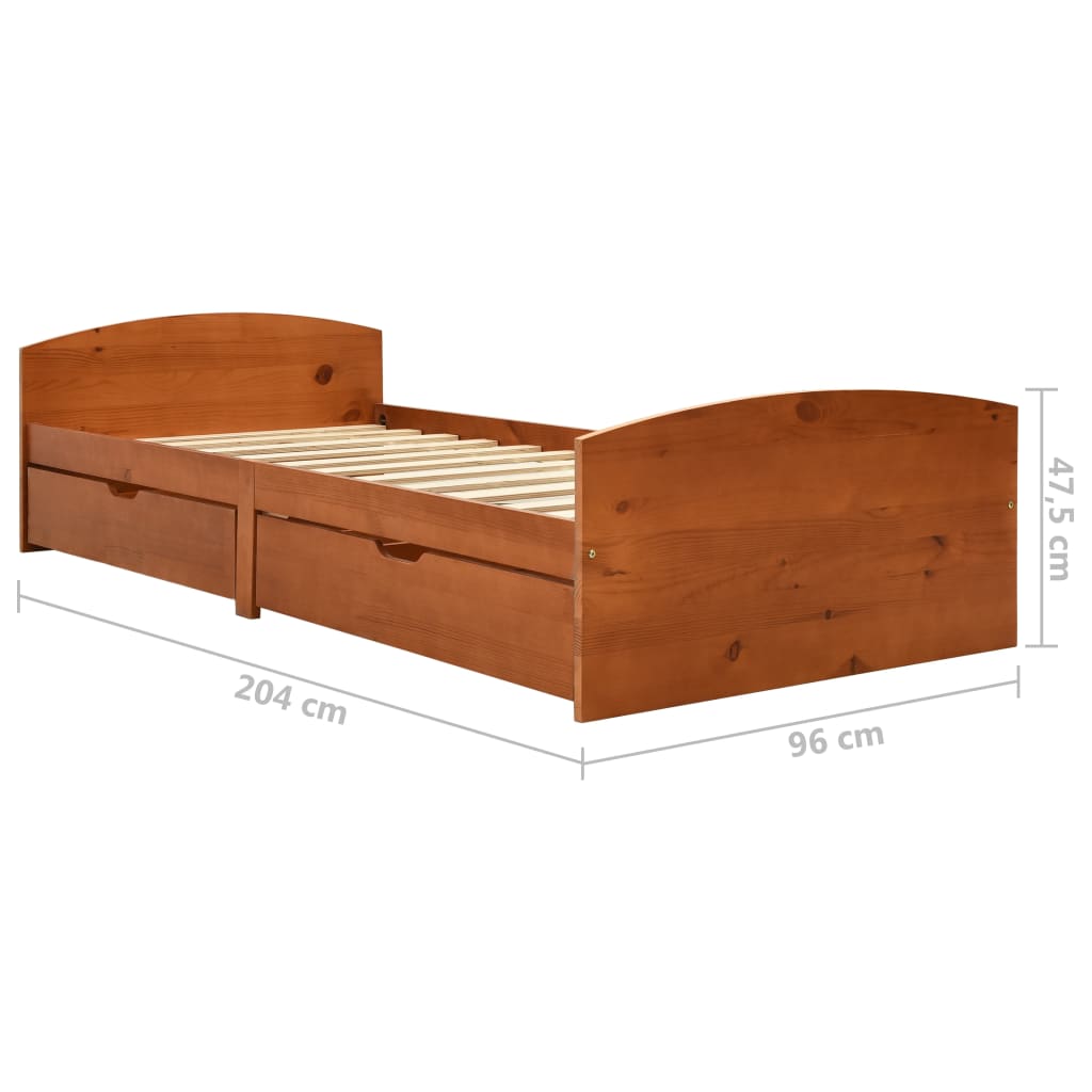 Einzelbett Kiefer-Massivholz Bettgestell Palettenbett Holzbett Bett 90x200 cm - Bild 36 von 56